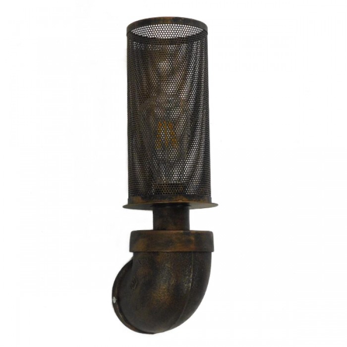GloboStar® RAZA 01105 Vintage Industrial Φωτιστικό Τοίχου Απλίκα Μονόφωτο Καφέ Σκουριά Μεταλλικό Πλέγμα Φ10 x Μ13 x Π10 x Υ39cm GloboStar® RAZA 01105 Vintage Industrial Φωτιστικό Τοίχου Απλίκα Μονόφωτο Καφέ Σκουριά Μεταλλικό Πλέγμα Φ10 x Μ13 x Π10 x Υ39cm