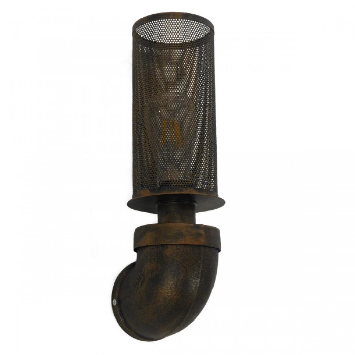 GloboStar® RAZA 01105 Vintage Industrial Φωτιστικό Τοίχου Απλίκα Μονόφωτο Καφέ Σκουριά Μεταλλικό Πλέγμα Φ10 x Μ13 x Π10 x Υ39cm GloboStar® RAZA 01105 Vintage Industrial Φωτιστικό Τοίχου Απλίκα Μονόφωτο Καφέ Σκουριά Μεταλλικό Πλέγμα Φ10 x Μ13 x Π10 x Υ39cm