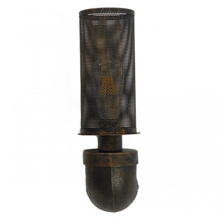 GloboStar® RAZA 01105 Vintage Industrial Φωτιστικό Τοίχου Απλίκα Μονόφωτο Καφέ Σκουριά Μεταλλικό Πλέγμα Φ10 x Μ13 x Π10 x Υ39cm GloboStar® RAZA 01105 Vintage Industrial Φωτιστικό Τοίχου Απλίκα Μονόφωτο Καφέ Σκουριά Μεταλλικό Πλέγμα Φ10 x Μ13 x Π10 x Υ39cm
