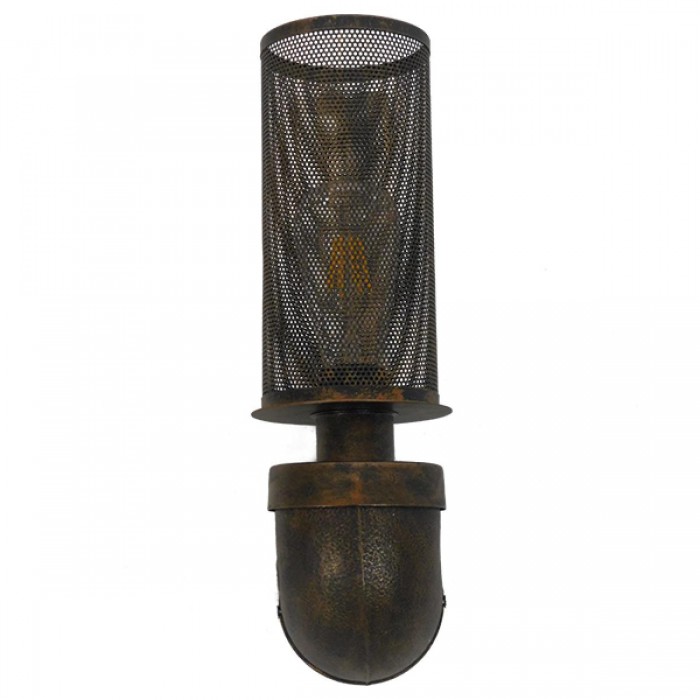 GloboStar® RAZA 01105 Vintage Industrial Φωτιστικό Τοίχου Απλίκα Μονόφωτο Καφέ Σκουριά Μεταλλικό Πλέγμα Φ10 x Μ13 x Π10 x Υ39cm GloboStar® RAZA 01105 Vintage Industrial Φωτιστικό Τοίχου Απλίκα Μονόφωτο Καφέ Σκουριά Μεταλλικό Πλέγμα Φ10 x Μ13 x Π10 x Υ39cm