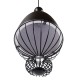 GloboStar® CARNEL 01106 Vintage Κρεμαστό Φωτιστικό Οροφής Μονόφωτο Μαύρο Μεταλλικό Πλέγμα Φ26 x Y70cm