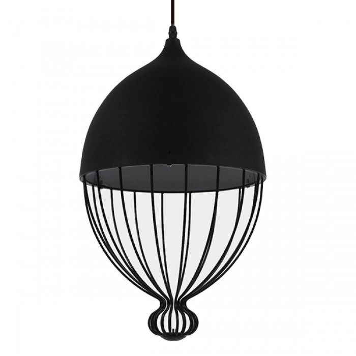 GloboStar® CANARIO 01107 Vintage Κρεμαστό Φωτιστικό Οροφής Μονόφωτο Μαύρο Μεταλλικό Πλέγμα Φ28 x Y47cm GloboStar® CANARIO 01107 Vintage Κρεμαστό Φωτιστικό Οροφής Μονόφωτο Μαύρο Μεταλλικό Πλέγμα Φ28 x Y47cm