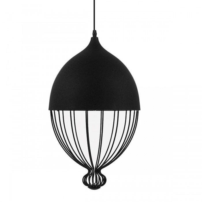 GloboStar® CANARIO 01107 Vintage Κρεμαστό Φωτιστικό Οροφής Μονόφωτο Μαύρο Μεταλλικό Πλέγμα Φ28 x Y47cm GloboStar® CANARIO 01107 Vintage Κρεμαστό Φωτιστικό Οροφής Μονόφωτο Μαύρο Μεταλλικό Πλέγμα Φ28 x Y47cm
