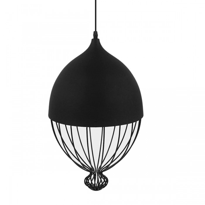 GloboStar® CANARIO 01107 Vintage Κρεμαστό Φωτιστικό Οροφής Μονόφωτο Μαύρο Μεταλλικό Πλέγμα Φ28 x Y47cm GloboStar® CANARIO 01107 Vintage Κρεμαστό Φωτιστικό Οροφής Μονόφωτο Μαύρο Μεταλλικό Πλέγμα Φ28 x Y47cm