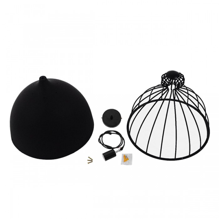 GloboStar® CANARIO 01107 Vintage Κρεμαστό Φωτιστικό Οροφής Μονόφωτο Μαύρο Μεταλλικό Πλέγμα Φ28 x Y47cm GloboStar® CANARIO 01107 Vintage Κρεμαστό Φωτιστικό Οροφής Μονόφωτο Μαύρο Μεταλλικό Πλέγμα Φ28 x Y47cm
