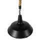 GloboStar® CRANE 01109 Vintage Industrial Κρεμαστό Φωτιστικό Οροφής Μονόφωτο 1 x E27 Μαύρο Μεταλλικό Καμπάνα Πλέγμα με Μπεζ Σχοινί Φ36 x Y25cm GloboStar® CRANE 01109 Vintage Industrial Κρεμαστό Φωτιστικό Οροφής Μονόφωτο 1 x E27 Μαύρο Μεταλλικό Καμπάνα Πλέγμα με Μπεζ Σχοινί Φ36 x Y25cm