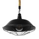 GloboStar® CRANE 01109 Vintage Industrial Κρεμαστό Φωτιστικό Οροφής Μονόφωτο 1 x E27 Μαύρο Μεταλλικό Καμπάνα Πλέγμα με Μπεζ Σχοινί Φ36 x Y25cm GloboStar® CRANE 01109 Vintage Industrial Κρεμαστό Φωτιστικό Οροφής Μονόφωτο 1 x E27 Μαύρο Μεταλλικό Καμπάνα Πλέγμα με Μπεζ Σχοινί Φ36 x Y25cm