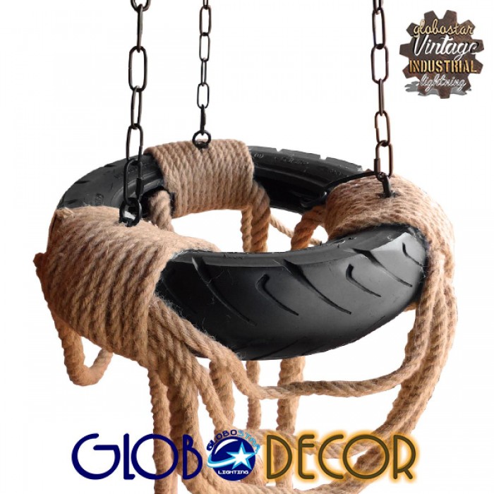 GloboStar® RUNNER 01115 Vintage Industrial Κρεμαστό Φωτιστικό Οροφής Πολύφωτο 6 x E27 Μαύρο με Μπεζ Σχοινί Φ45 x Y60cm GloboStar® RUNNER 01115 Vintage Industrial Κρεμαστό Φωτιστικό Οροφής Πολύφωτο 6 x E27 Μαύρο με Μπεζ Σχοινί Φ45 x Y60cm