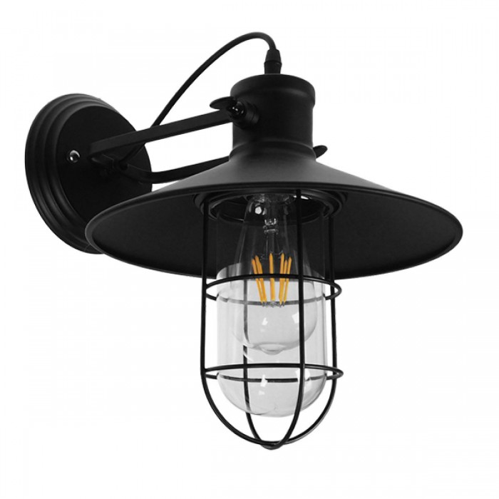 GloboStar® CELL 01118 Vintage Industrial Φωτιστικό Τοίχου Απλίκα Μονόφωτο Μαύρο Μεταλλικό Πλέγμα με Καμπάνα Φ27 x Μ33 x Π27 x Υ33cm GloboStar® CELL 01118 Vintage Industrial Φωτιστικό Τοίχου Απλίκα Μονόφωτο Μαύρο Μεταλλικό Πλέγμα με Καμπάνα Φ27 x Μ33 x Π27 x Υ33cm