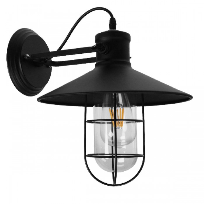 GloboStar® CELL 01118 Vintage Industrial Φωτιστικό Τοίχου Απλίκα Μονόφωτο Μαύρο Μεταλλικό Πλέγμα με Καμπάνα Φ27 x Μ33 x Π27 x Υ33cm GloboStar® CELL 01118 Vintage Industrial Φωτιστικό Τοίχου Απλίκα Μονόφωτο Μαύρο Μεταλλικό Πλέγμα με Καμπάνα Φ27 x Μ33 x Π27 x Υ33cm