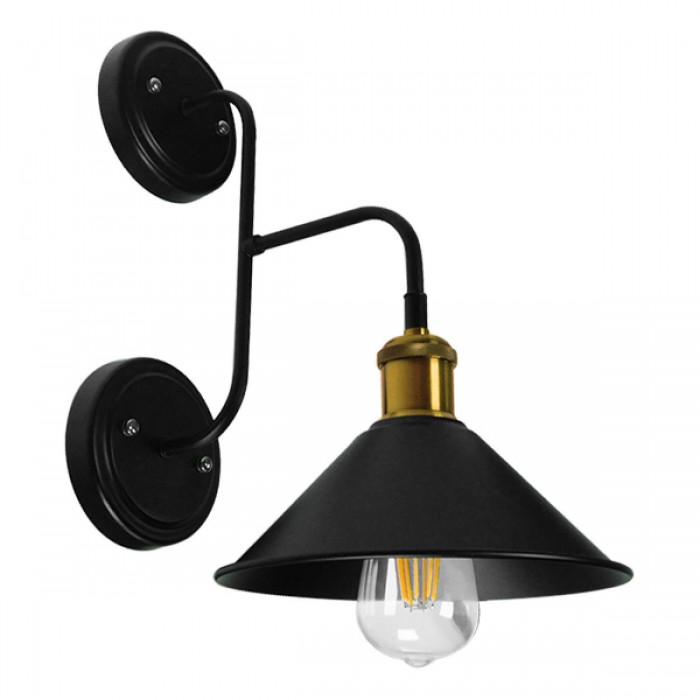 GloboStar® MAGEOR 01120 Vintage Industrial Φωτιστικό Τοίχου Απλίκα Μονόφωτο Μαύρο Μεταλλικό Καμπάνα Φ22 x Μ36.5 x Π32.5 x Υ40cm GloboStar® MAGEOR 01120 Vintage Industrial Φωτιστικό Τοίχου Απλίκα Μονόφωτο Μαύρο Μεταλλικό Καμπάνα Φ22 x Μ36.5 x Π32.5 x Υ40cm