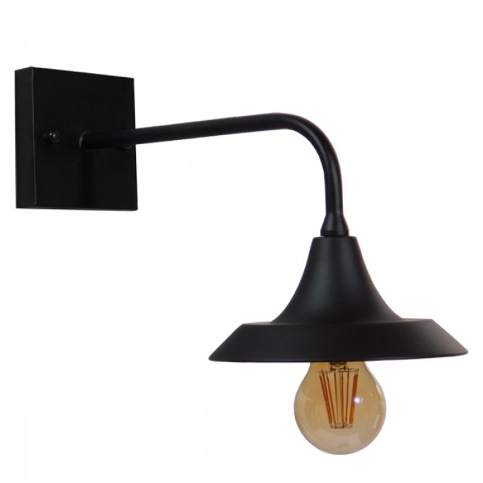 GloboStar® PHIA 01122 Vintage Industrial Φωτιστικό Τοίχου Απλίκα Μονόφωτο Μαύρο Μεταλλικό Καμπάνα Φ17 x Μ27 x Π17 x Υ20.5cm GloboStar® PHIA 01122 Vintage Industrial Φωτιστικό Τοίχου Απλίκα Μονόφωτο Μαύρο Μεταλλικό Καμπάνα Φ17 x Μ27 x Π17 x Υ20.5cm