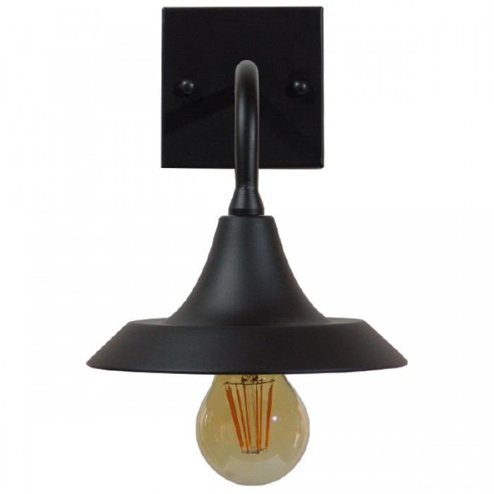 GloboStar® PHIA 01122 Vintage Industrial Φωτιστικό Τοίχου Απλίκα Μονόφωτο Μαύρο Μεταλλικό Καμπάνα Φ17 x Μ27 x Π17 x Υ20.5cm GloboStar® PHIA 01122 Vintage Industrial Φωτιστικό Τοίχου Απλίκα Μονόφωτο Μαύρο Μεταλλικό Καμπάνα Φ17 x Μ27 x Π17 x Υ20.5cm