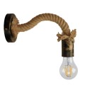 GloboStar® SADON 01126 Vintage Φωτιστικό Τοίχου Απλίκα Μονόφωτο Μπρούτζινο Σκουριά Μεταλλικό με Μπεζ Σχοινί Μ22 x Π10 x Υ15cm GloboStar® SADON 01126 Vintage Φωτιστικό Τοίχου Απλίκα Μονόφωτο Μπρούτζινο Σκουριά Μεταλλικό με Μπεζ Σχοινί Μ22 x Π10 x Υ15cm