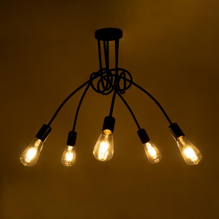 GloboStar® PAULELI 01127 Μοντέρνο Industrial Φωτιστικό Οροφής Πολύφωτο Μαύρο Μεταλλικό Φ58 x Y45cm GloboStar® PAULELI 01127 Μοντέρνο Industrial Φωτιστικό Οροφής Πολύφωτο Μαύρο Μεταλλικό Φ58 x Y45cm