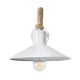 GloboStar® VINSA 01130 Vintage Φωτιστικό Τοίχου Απλίκα Μονόφωτο 1 x E27 Λευκό Μεταλλικό Καμπάνα με Μπεζ Σχοινί Μ37.5 x Π26.7 x Υ25cm