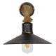 GloboStar® BRASTA 01131 Vintage Φωτιστικό Τοίχου Απλίκα Μονόφωτο Μπρούτζινο Σκουριά Μεταλλικό Καμπάνα με Μπεζ Σχοινί Φ27 x Μ32 x Π27 x Υ34cm
