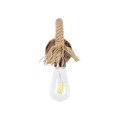 GloboStar® FLEDI 01134 Vintage Φωτιστικό Τοίχου Απλίκα Μονόφωτο Μπρούτζινο Σκουριά Μεταλλικό με Μπεζ Σχοινί Μ10 x Π25 x Υ15cm
