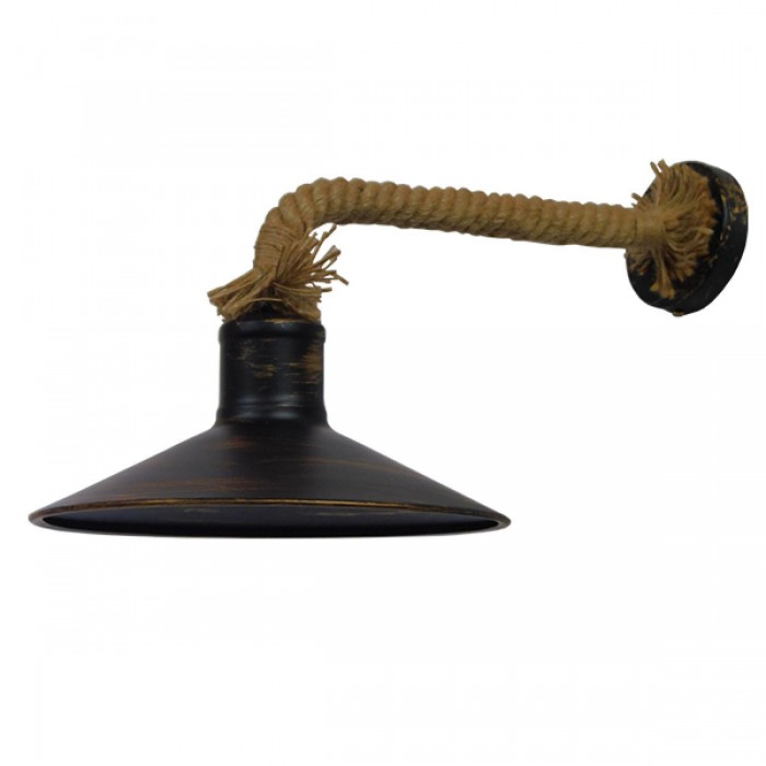 GloboStar® CARVIA 01136 Vintage Φωτιστικό Τοίχου Απλίκα Μονόφωτο Μπρούτζινο Σκουριά Μεταλλικό Καμπάνα με Μπεζ Σχοινί Φ27 x Μ50 x Π27 x Υ25cm GloboStar® CARVIA 01136 Vintage Φωτιστικό Τοίχου Απλίκα Μονόφωτο Μπρούτζινο Σκουριά Μεταλλικό Καμπάνα με Μπεζ Σχοινί Φ27 x Μ50 x Π27 x Υ25cm
