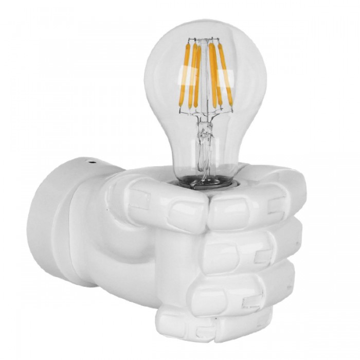 GloboStar® FIST 01137 Μοντέρνο Φωτιστικό Τοίχου Απλίκα Μονόφωτο Λευκό Γύψινο Μ15 x Π10 x Υ10cm GloboStar® FIST 01137 Μοντέρνο Φωτιστικό Τοίχου Απλίκα Μονόφωτο Λευκό Γύψινο Μ15 x Π10 x Υ10cm