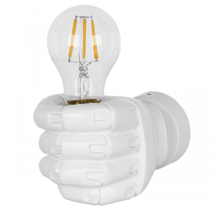 GloboStar® FIST 01137 Μοντέρνο Φωτιστικό Τοίχου Απλίκα Μονόφωτο Λευκό Γύψινο Μ15 x Π10 x Υ10cm GloboStar® FIST 01137 Μοντέρνο Φωτιστικό Τοίχου Απλίκα Μονόφωτο Λευκό Γύψινο Μ15 x Π10 x Υ10cm