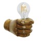 GloboStar® FIST 01138 Μοντέρνο Φωτιστικό Τοίχου Απλίκα Μονόφωτο Καφέ Γύψινο Μ15 x Π10 x Υ10cm