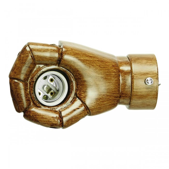 GloboStar® FIST 01138 Μοντέρνο Φωτιστικό Τοίχου Απλίκα Μονόφωτο Καφέ Γύψινο Μ15 x Π10 x Υ10cm