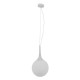 GloboStar® SPHERE 01143 Μοντέρνο Κρεμαστό Φωτιστικό Οροφής Μονόφωτο 1 x E27 Λευκό Γυάλινο Φ25 x Y46.5cm