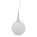 GloboStar® SPHERE 01143 Μοντέρνο Κρεμαστό Φωτιστικό Οροφής Μονόφωτο 1 x E27 Λευκό Γυάλινο Φ25 x Y46.5cm
