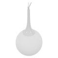 GloboStar® SPHERE 01143 Μοντέρνο Κρεμαστό Φωτιστικό Οροφής Μονόφωτο 1 x E27 Λευκό Γυάλινο Φ25 x Y46.5cm