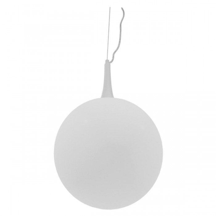 GloboStar® SPHERE 01143 Μοντέρνο Κρεμαστό Φωτιστικό Οροφής Μονόφωτο 1 x E27 Λευκό Γυάλινο Φ25 x Y46.5cm