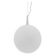 GloboStar® SPHERE 01143 Μοντέρνο Κρεμαστό Φωτιστικό Οροφής Μονόφωτο 1 x E27 Λευκό Γυάλινο Φ25 x Y46.5cm