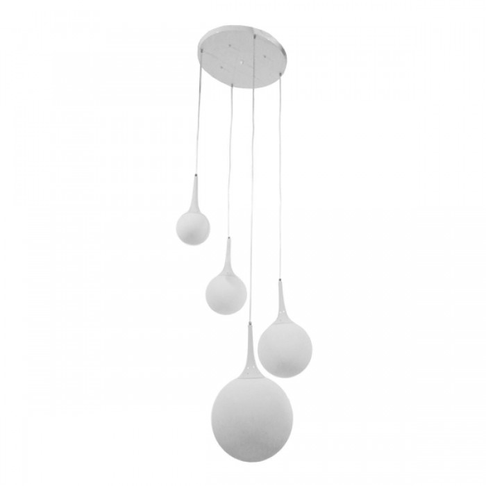 GloboStar® DORI 01144 Μοντέρνο Κρεμαστό Φωτιστικό Οροφής Πολύφωτο 4 x E27 Λευκό Γυάλινο Φ75 x Y52cm GloboStar® DORI 01144 Μοντέρνο Κρεμαστό Φωτιστικό Οροφής Πολύφωτο 4 x E27 Λευκό Γυάλινο Φ75 x Y52cm