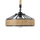 GloboStar® POLI 01146 Vintage Κρεμαστό Φωτιστικό Οροφής Μονόφωτο 1 x E27 Μαύρο Μεταλλικό με Μπεζ Σχοινί Φ31 x Y14cm