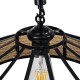 GloboStar® POLI 01146 Vintage Κρεμαστό Φωτιστικό Οροφής Μονόφωτο 1 x E27 Μαύρο Μεταλλικό με Μπεζ Σχοινί Φ31 x Y14cm