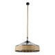 GloboStar® POLI 01147 Vintage Κρεμαστό Φωτιστικό Οροφής Μονόφωτο 1 x E27 Μαύρο Μεταλλικό με Μπεζ Σχοινί Φ50 x Y21cm GloboStar® POLI 01147 Vintage Κρεμαστό Φωτιστικό Οροφής Μονόφωτο 1 x E27 Μαύρο Μεταλλικό με Μπεζ Σχοινί Φ50 x Y21cm