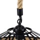 GloboStar® POLI 01147 Vintage Κρεμαστό Φωτιστικό Οροφής Μονόφωτο 1 x E27 Μαύρο Μεταλλικό με Μπεζ Σχοινί Φ50 x Y21cm GloboStar® POLI 01147 Vintage Κρεμαστό Φωτιστικό Οροφής Μονόφωτο 1 x E27 Μαύρο Μεταλλικό με Μπεζ Σχοινί Φ50 x Y21cm