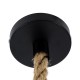 GloboStar® POLI 01147 Vintage Κρεμαστό Φωτιστικό Οροφής Μονόφωτο 1 x E27 Μαύρο Μεταλλικό με Μπεζ Σχοινί Φ50 x Y21cm GloboStar® POLI 01147 Vintage Κρεμαστό Φωτιστικό Οροφής Μονόφωτο 1 x E27 Μαύρο Μεταλλικό με Μπεζ Σχοινί Φ50 x Y21cm