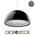 GloboStar® SERENIA BLACK 01151 Μοντέρνο Κρεμαστό Φωτιστικό Οροφής Μονόφωτο Μαύρο Γύψινο Καμπάνα Φ40 x Y19cm