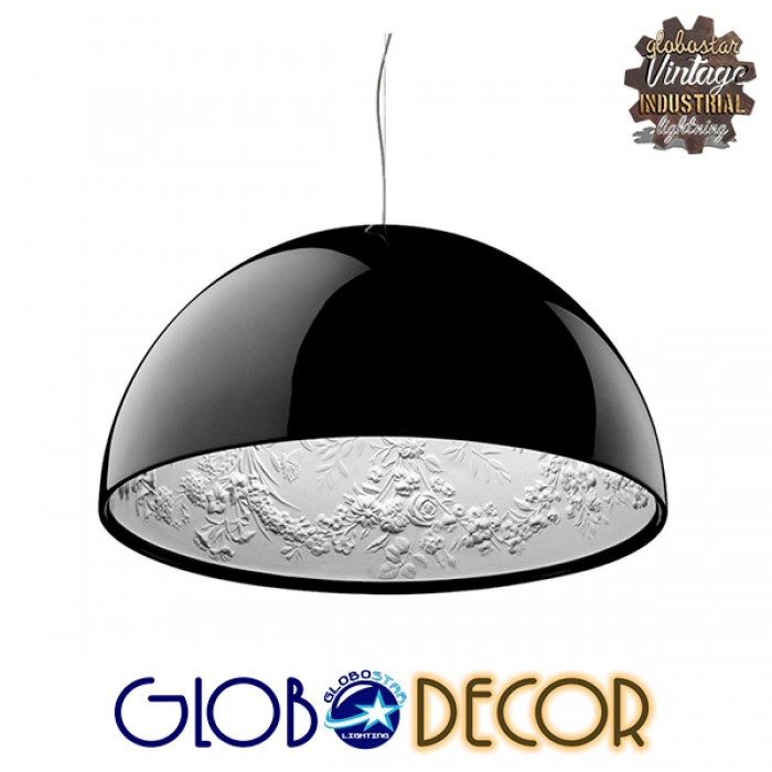 GloboStar® SERENIA BLACK 01151 Μοντέρνο Κρεμαστό Φωτιστικό Οροφής Μονόφωτο Μαύρο Γύψινο Καμπάνα Φ40 x Y19cm GloboStar® SERENIA BLACK 01151 Μοντέρνο Κρεμαστό Φωτιστικό Οροφής Μονόφωτο Μαύρο Γύψινο Καμπάνα Φ40 x Y19cm