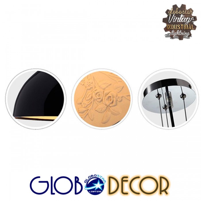 GloboStar® SERENIA BLACK 01151 Μοντέρνο Κρεμαστό Φωτιστικό Οροφής Μονόφωτο Μαύρο Γύψινο Καμπάνα Φ40 x Y19cm GloboStar® SERENIA BLACK 01151 Μοντέρνο Κρεμαστό Φωτιστικό Οροφής Μονόφωτο Μαύρο Γύψινο Καμπάνα Φ40 x Y19cm