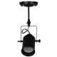 GloboStar® HOLLYWOOD 01153 Vintage Φωτιστικό Οροφής Μονόφωτο Μαύρο Μεταλλικό Ράγα Φ10 x Y35.5CM