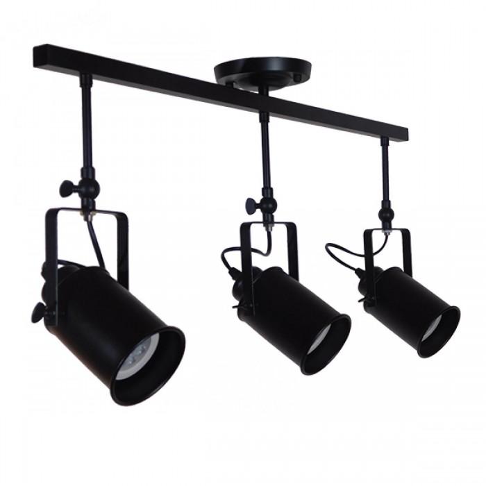 GloboStar® HOLLYWOOD 01155 Vintage Φωτιστικό Οροφής Τρίφωτο Μαύρο Μεταλλικό Ράγα Μ13 x Π78 x Υ38cm GloboStar® HOLLYWOOD 01155 Vintage Φωτιστικό Οροφής Τρίφωτο Μαύρο Μεταλλικό Ράγα Μ13 x Π78 x Υ38cm