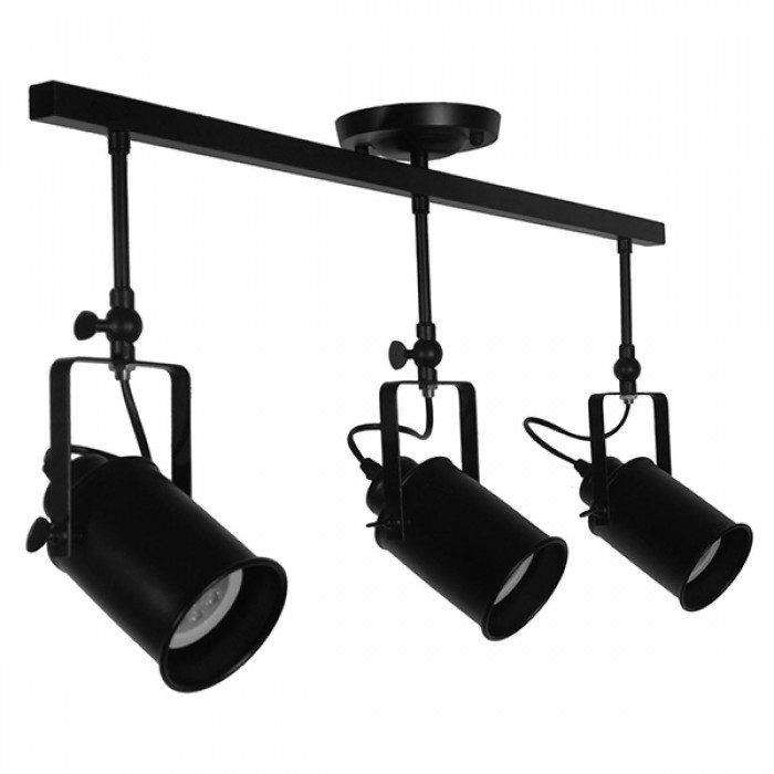 GloboStar® HOLLYWOOD 01155 Vintage Φωτιστικό Οροφής Τρίφωτο Μαύρο Μεταλλικό Ράγα Μ13 x Π78 x Υ38cm GloboStar® HOLLYWOOD 01155 Vintage Φωτιστικό Οροφής Τρίφωτο Μαύρο Μεταλλικό Ράγα Μ13 x Π78 x Υ38cm