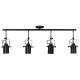 GloboStar® HOLLYWOOD 01156 Vintage Φωτιστικό Οροφής Πολύφωτο Μαύρο Μεταλλικό Ράγα Μ13 x Π110 x Υ38cm