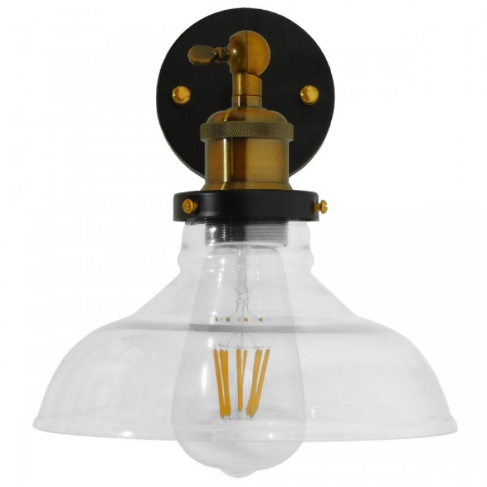 GloboStar® LIVID 01159 Vintage Φωτιστικό Τοίχου Απλίκα Μονόφωτο Μπρούτζινο Μεταλλικό με Γυάλινη Καμπάνα Φ20 x Μ20 x Π15 x Υ25cm GloboStar® LIVID 01159 Vintage Φωτιστικό Τοίχου Απλίκα Μονόφωτο Μπρούτζινο Μεταλλικό με Γυάλινη Καμπάνα Φ20 x Μ20 x Π15 x Υ25cm