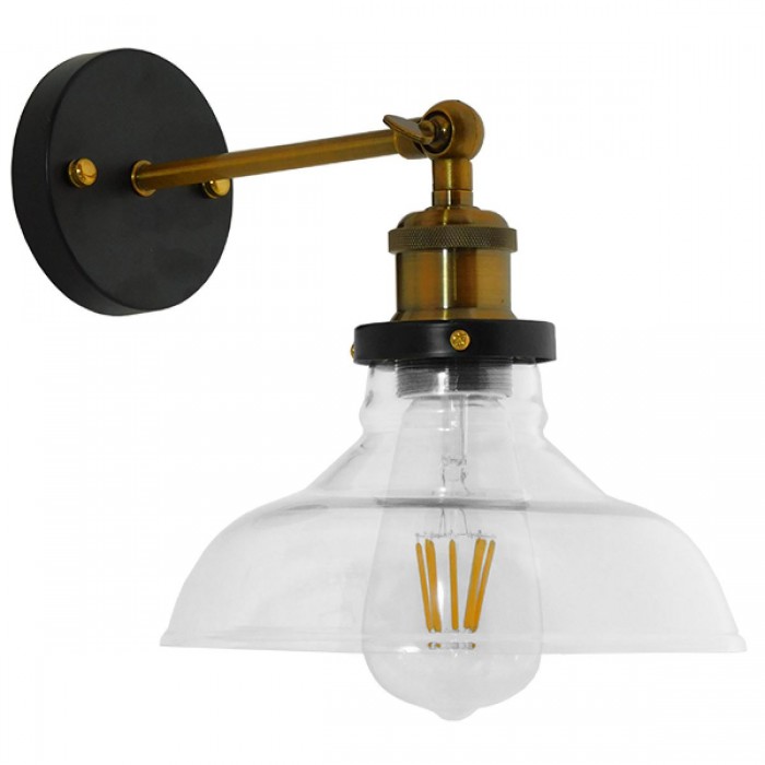 GloboStar® LIVID 01159 Vintage Φωτιστικό Τοίχου Απλίκα Μονόφωτο Μπρούτζινο Μεταλλικό με Γυάλινη Καμπάνα Φ20 x Μ20 x Π15 x Υ25cm GloboStar® LIVID 01159 Vintage Φωτιστικό Τοίχου Απλίκα Μονόφωτο Μπρούτζινο Μεταλλικό με Γυάλινη Καμπάνα Φ20 x Μ20 x Π15 x Υ25cm