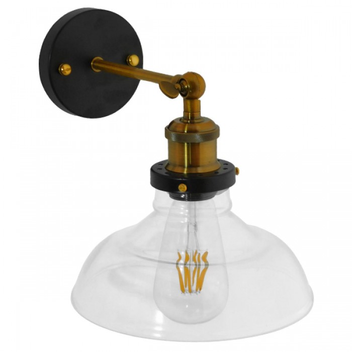 GloboStar® LIVID 01159 Vintage Φωτιστικό Τοίχου Απλίκα Μονόφωτο Μπρούτζινο Μεταλλικό με Γυάλινη Καμπάνα Φ20 x Μ20 x Π15 x Υ25cm GloboStar® LIVID 01159 Vintage Φωτιστικό Τοίχου Απλίκα Μονόφωτο Μπρούτζινο Μεταλλικό με Γυάλινη Καμπάνα Φ20 x Μ20 x Π15 x Υ25cm