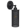 GloboStar® HOLVIA 01160 Vintage Industrial Φωτιστικό Τοίχου Απλίκα Μονόφωτο Μαύρο Μεταλλικό Πλέγμα Φ10 x Μ16 x Π12 x Υ34cm