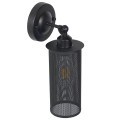 GloboStar® HOLVIA 01160 Vintage Industrial Φωτιστικό Τοίχου Απλίκα Μονόφωτο Μαύρο Μεταλλικό Πλέγμα Φ10 x Μ16 x Π12 x Υ34cm
